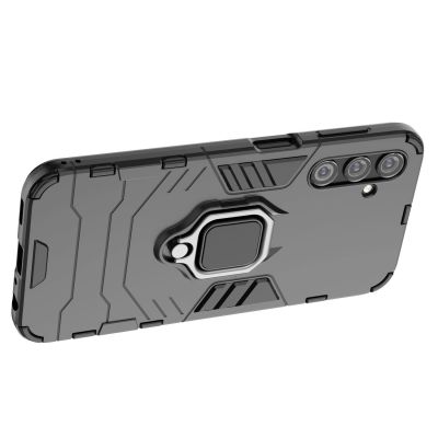 11. Ring Armor Hülle für Samsung Galaxy A24 4G Panzerhülle Magnethalter Ring schwarz