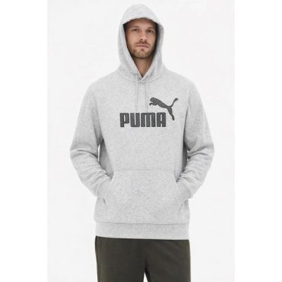 2. Grauer, modischer Sport-Hoodie von Puma aus Baumwolle mit Kängurumuster für Herren