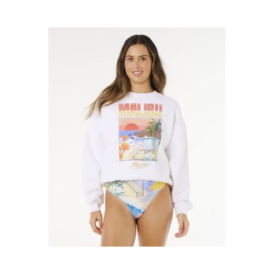 RIP CURL Hayley OO/S Drop Schulter-Sweatshirt für Damen, Weiß