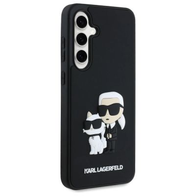 4. Karl Lagerfeld 3D Rubber Karl&Choupette Hülle für Samsung Galaxy S24 FE - Schwarz