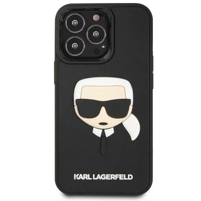 3. Karl Lagerfeld KLHCP14LKH3DBK iPhone 14 Pro 6.1" schwarz / schwarzes Hardcase 3D Rubber Karl`s Head