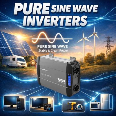 8. Qoltec Sinus-Spannungswandler | 12 V auf 230 V | 1500/3000 W | LCD | USB | USB-C | Kompatibel mit LiFePO4-, GEL- und AGM-Akkus