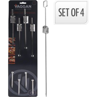 14. Spieße für Schaschlik, 4 Stück, Länge 40,5 cm, Edelstahl