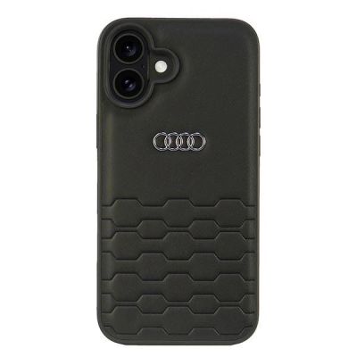 Audi Kunstleder iPhone 16 Plus 6,7" schwarz/schwarz Hardcase AU-TPUPCIP16M-GT/D2-BK