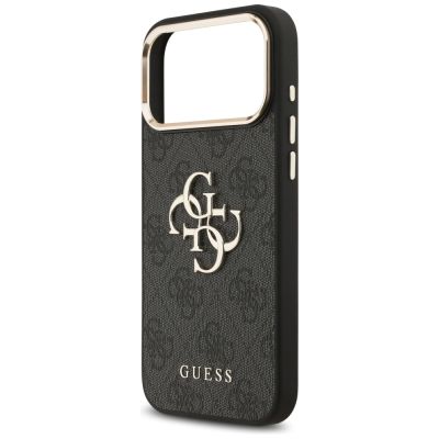 6. Guess 4G Big 4G Classic Logo Hülle für iPhone 17 Pro Max - Schwarz und Gold
