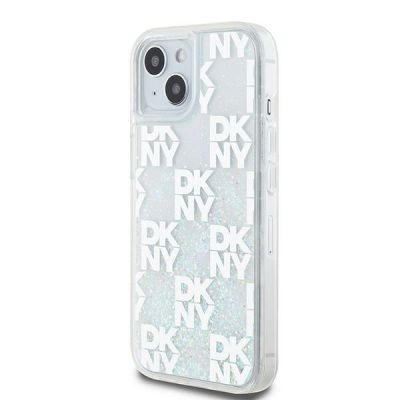 2. DKNY Liquid Glitter Multilogo Hülle für iPhone 15 / 14 / 13 – Weiß