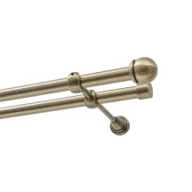 DOPPELTE GARDINENSTANGE Ø 19 MM ANTIKMESSING 480 CM KNOPF MAX KOWALSKI
