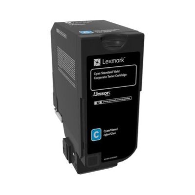 Lexmark 74C2SCE Tonerkartusche, 1 Stück, Original Cyan