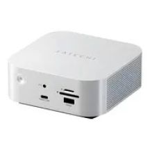 Satechi Thunderbolt 5 CubeDock - Belüftete TB5-Dockingstation (SD- und microSD-Kartenleser, 2x USB-A 3.2 Gen. 2, 2x USB-C 3.2 Gen. 2, 1x Ethernet 2,5 Gbit/s, 3x TB5 Downstream, 1x TB5 Host 140W, M.2 NVMe SSD-Einschub) (Silber)