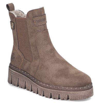 Bequeme beige Damen-Stiefeletten mit Keilabsatz Rieker Z8960-25