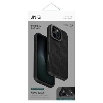 7. Uniq Keva Max Magclick Ladehülle für iPhone 16 Pro Max – Schwarz