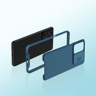13. Nillkin CamShield Pro Case Gepanzerte Gehäuseabdeckung Kameraschutz für Samsung Galaxy A73 Schwarz