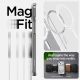14. Spigen Ultra Hybrid Mag Case mit MagSafe für iPhone 15 Plus – Weiß (Zero One Pattern)