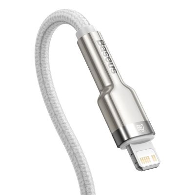 3. BASEUS USB-C Lightning-Kabel mit PD-Anschluss, 1 m, weiß