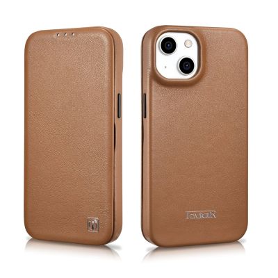 28. iCarer CE Premium Leather Folio Case iPhone 14 Plus Magnetic Flip Leather Folio Case MagSafe braun (WMI14220715-BN)