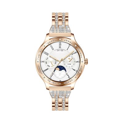 8. VELTORI VT350-1 Damen-Smartwatch mit roségoldenem Armband