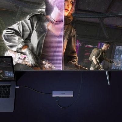 4. Ugreen Multifunktions-HUB USB Typ C - 3x USB 3.2 Gen 1 / HDMI 4K 60Hz / SD- und TF-Kartenleser grau (60383 CM511)