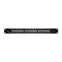 QOLTEC Patchpanel-Rack | 48 V | 24 Ports | Passiver PoE-Injektor | Schwarz