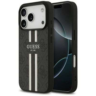 Guess 4G MagSafe-Hülle mit Printstreifen für iPhone 17 Pro – Schwarz