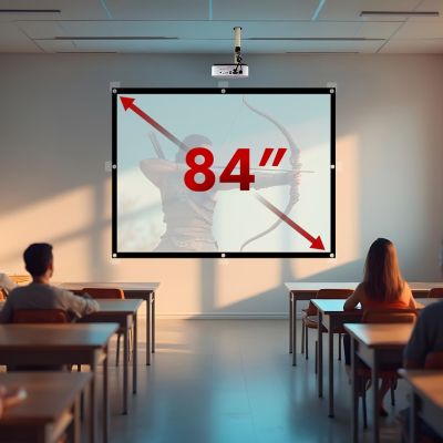 2. MACLEAN Projektionsleinwand 84", 175 x 131 cm, 25 mm Rand, 4:3, Spannhaken MC-166