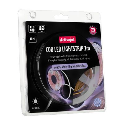 2. 3 m COB-LED-Streifen mit Netzteil, neutrale Farbe, IP20