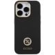 3. Guess Silicone Logo Strass 4G Case für iPhone 15 Pro - Schwarz