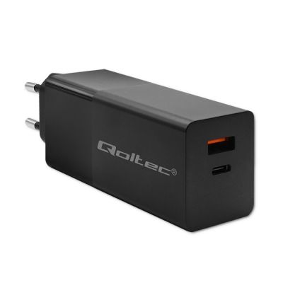 6. QOLTEC GAN POWER PRO LADEGERÄT | 1x USB-C | 1x USB | 100 W | 5–20 V | 1,5–5 A | PD | SCHWARZ