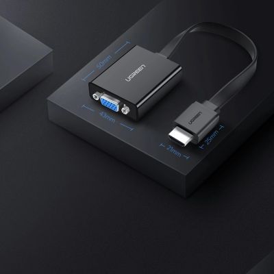 14. Ugreen HDMI - VGA Micro USB / Audio 3,5 mm Miniklinkenadapter schwarz (40248)
