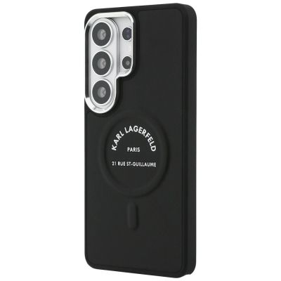 2. Karl Lagerfeld MagSafe Hülle mit geprägtem Ring und RSG-Logo für Samsung Galaxy S26 Ultra – Schwarz