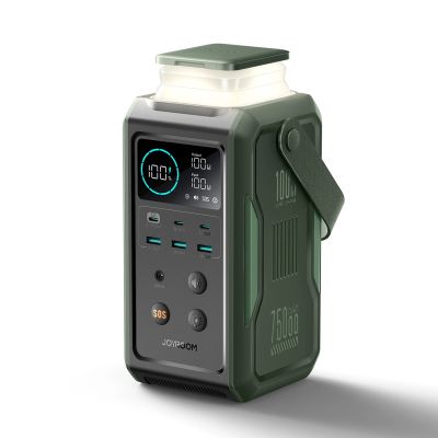 6. Powerbank Joyroom JR-PBF10 75000mAh 100W 3x USB-C 3x USB-A mit faltbarer Taschenlampe und Griff - Grün