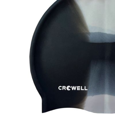 5. Crowell Multi Flame Silikon-Badekappe, Schwarz und Grau, Col. 16