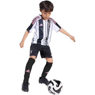 7. adidas Juventus 25/26 Heimtrikot für Kinder Weiß und Schwarz JN5220