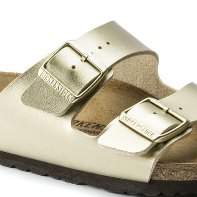 3. Birkenstock Arizona Birko-Flor Gold Damen Flip-Flops normal breit (1016110)
