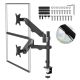 MACLEAN Monitorhalterung für 2 Monitore, Gasfeder, 17"–32", 2–10 kg, Schwarz, MC-136