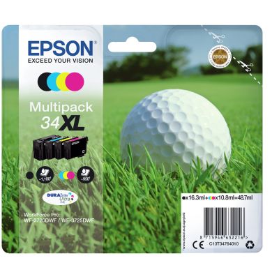 2. Epson Golfball-Multipack, 4 Farben, 34XL DURABrite Ultra Tinte