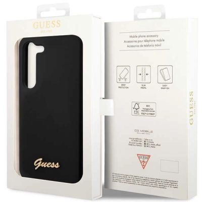 8. Guess GUHCS23MSLSMK S23+ S916 schwarz/schwarz Hardcase Silikon Vintage Gold Logo