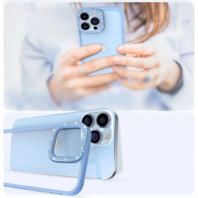 8. Kingxbar Sparkle Series Hülle iPhone 13 Pro Max mit blauer Kristallrückseite