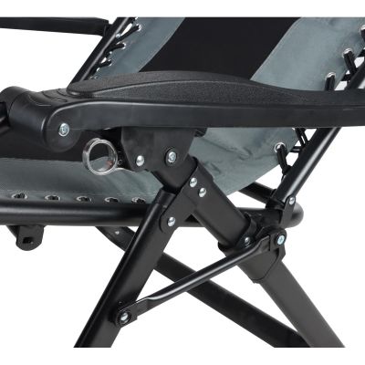 17. Faltbarer Gartenstuhl, multifunktional, 162 x 52/65 x 110 cm, schwarz und grau