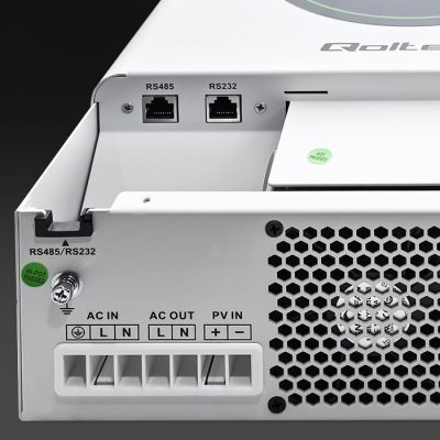 6. Qoltec Hybrid-Off-Grid-Solarwechselrichter 3500 W | 100 A | 24 V | MPPT | BMS | WLAN-Option | Sinus | Leistungsfaktor 1,0