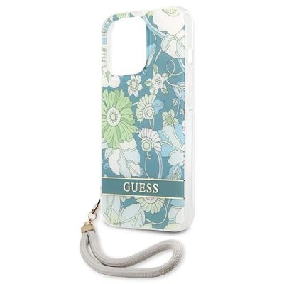 6. Guess, GUHCP13XHFLSN iPhone 13 Pro Max 6,7" grün/grüner Hardcase Flower Strap