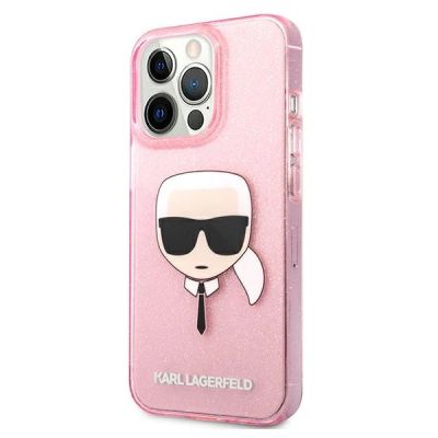 2. Karl Lagerfeld Glitzer Karl's Head Case für iPhone 13 Pro Max - Pink