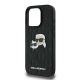 6. Karl Lagerfeld Monogram Karl & Choupette Head Pin Hülle für iPhone 16 Pro – Schwarz