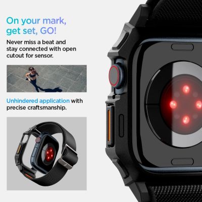 12. Spigen Lite Fit „PRO“ Armband für Apple Watch 10 42 mm – Schwarz