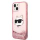 2. Karl Lagerfeld Glitter Choupette Head Hülle für iPhone 14 Plus – Rosa