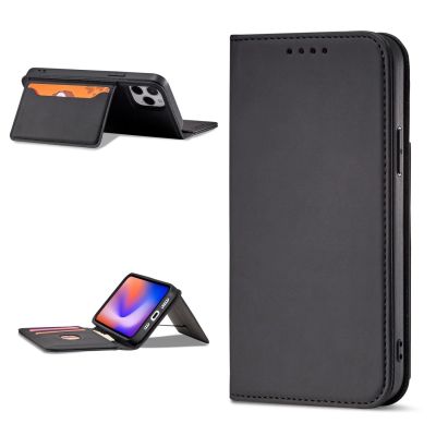 4. Magnetkartenhülle für iPhone 12 Pro Max Tasche Kartenetui Kartenhalter Schwarz