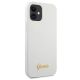 4. Guess, GUHCP12SLSLMGWH iPhone 12 mini 5,4" weiß/weißes Hardcase Metall-Logo-Schriftzug