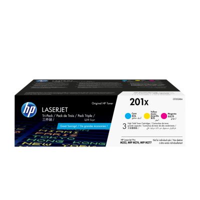 23. HP 201X 3er-Pack Original LaserJet XL Tonerkartuschen, Cyan/Magenta/Gelb