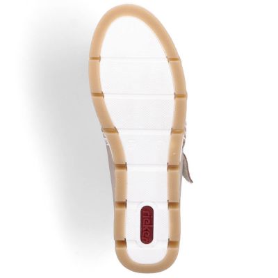 33. Rieker W RKR651 beige Leder Klettverschluss durchbrochene Schuhe