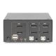 2. KVM-Switch, 2 Ports, 4K 60Hz, 4x DP IN, 2x DP OUT, 2x USB A, 2x Audio IN & OUT