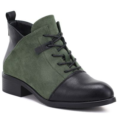 Damen-Wildlederstiefel, gefüttert, grün, M.Daszyński MR2458